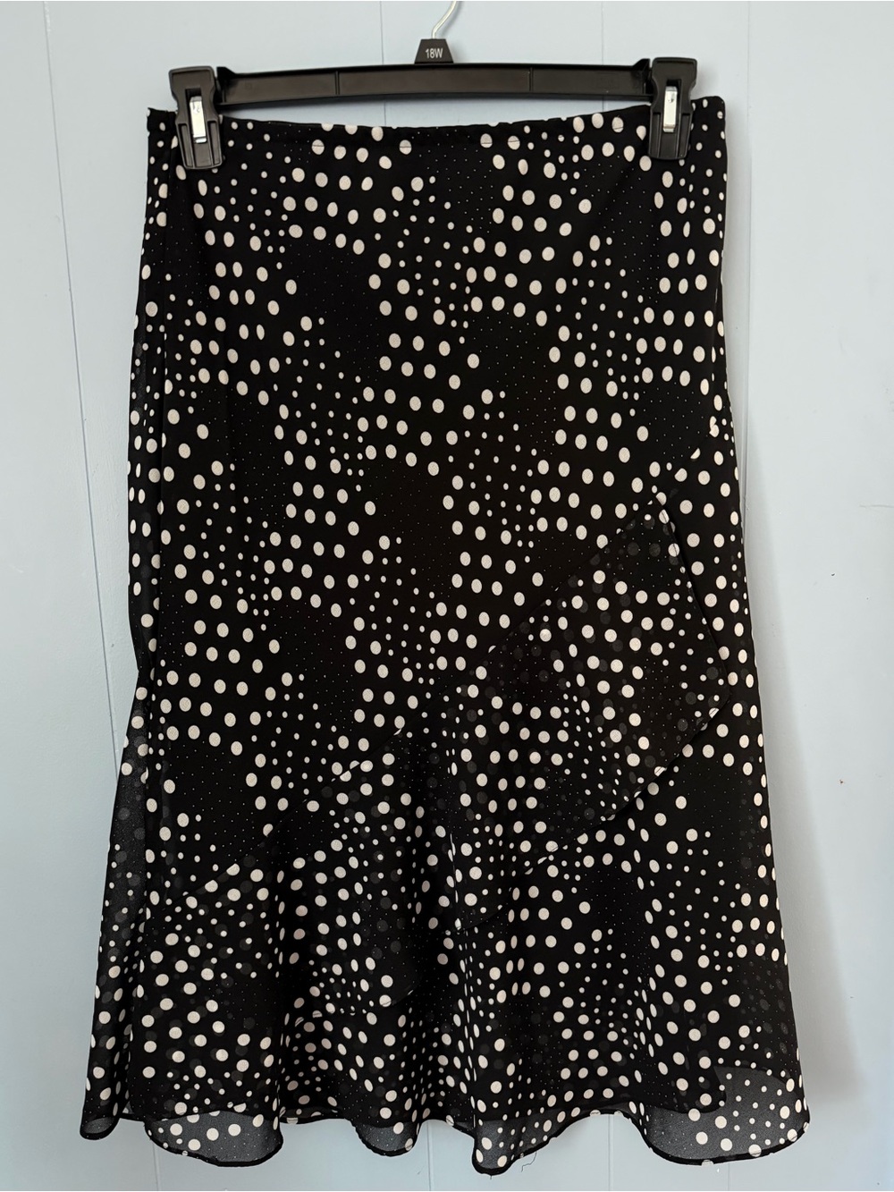 Vintage Black and White Polka Dot A-Line Skirt